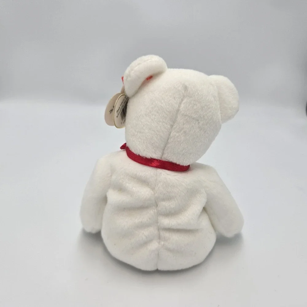 Ty Beanie Babies Valentine Bear VALENTINO FEBRUARY 14 White Retired‎
